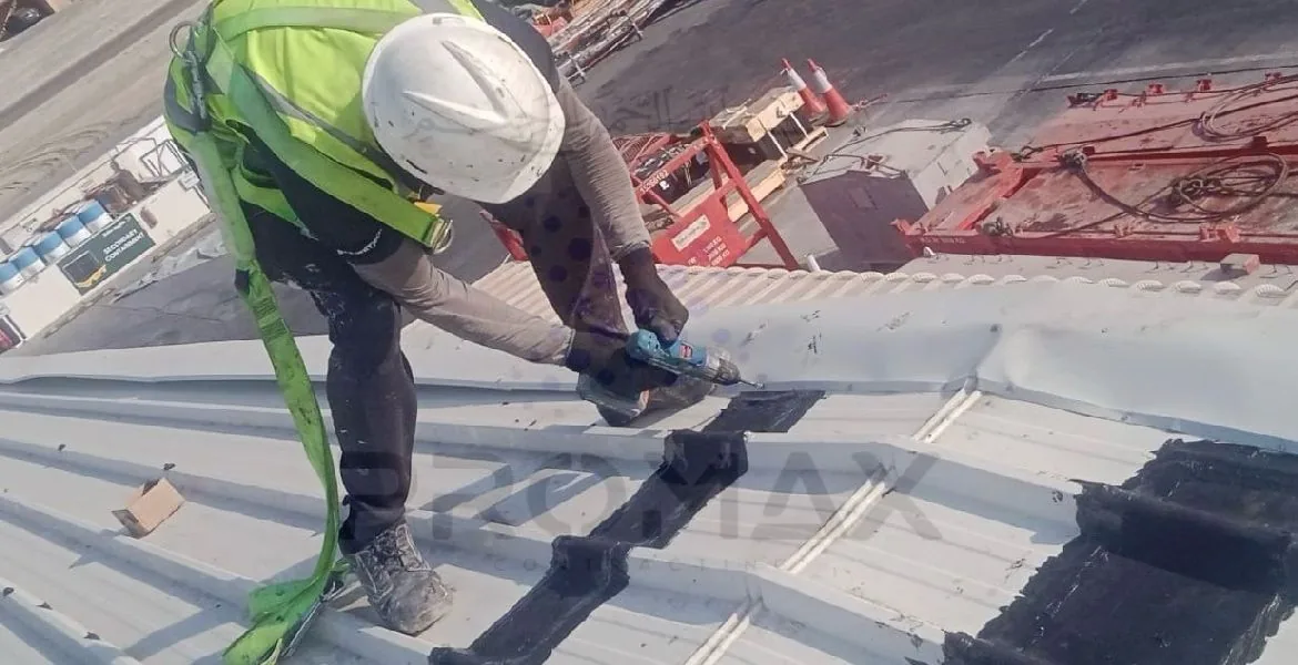 Baker Huges - metal roof waterproofing project by Promax in Dubai, UAE